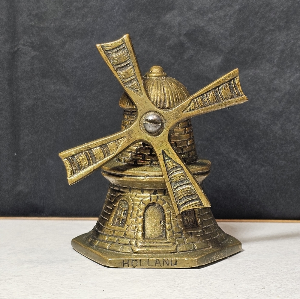 💥 SOLD 💥 Brass Windmill Bell with Holland Inscription